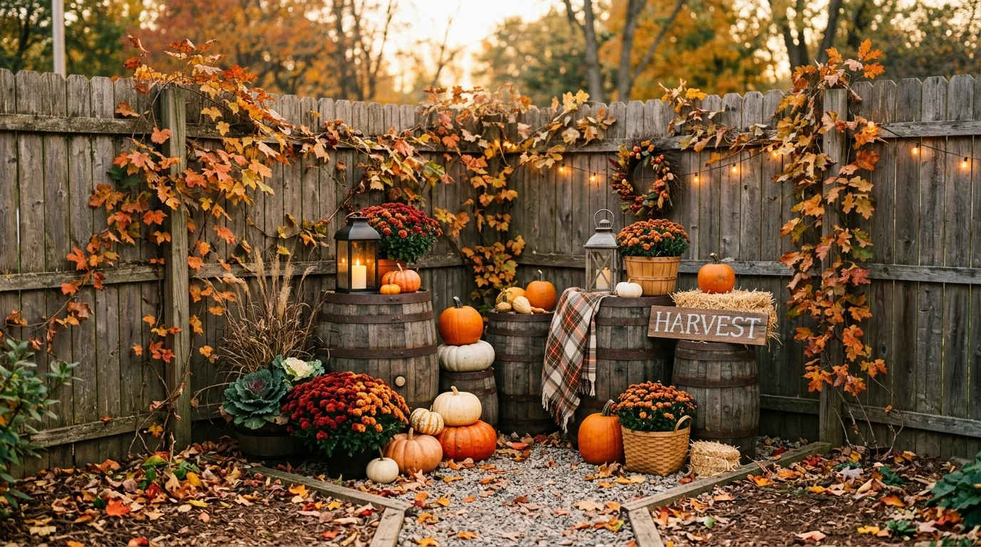Keep pathways softly lit for a welcoming glow inspiration for an outdoor fall setting.